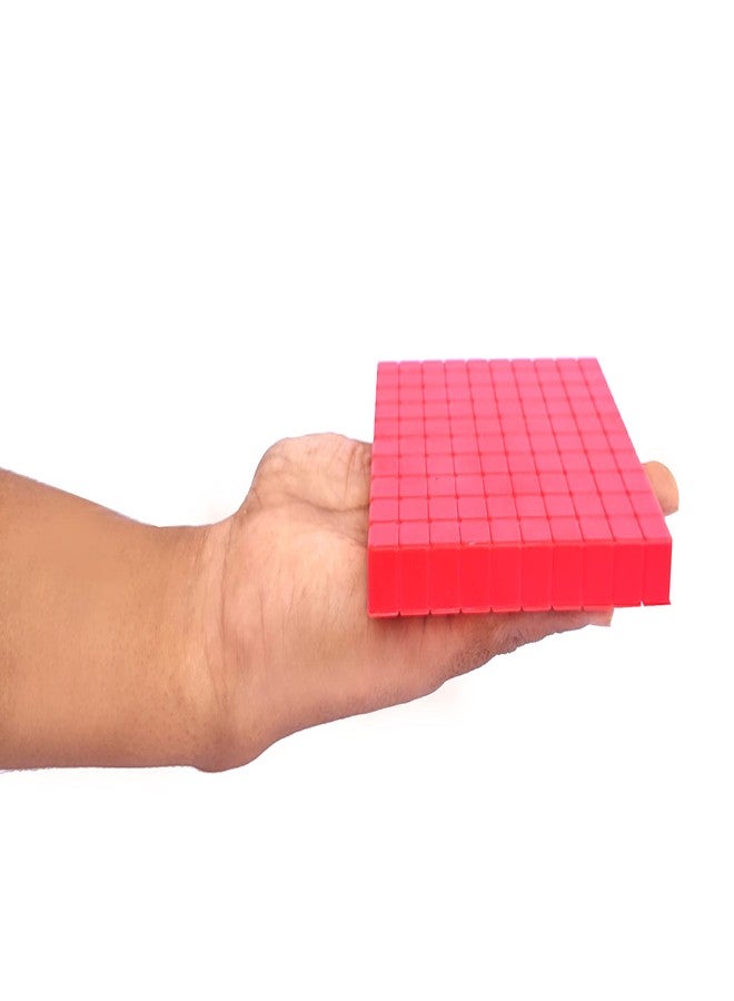 StepsToDo 131 Pieces Base Ten Blocks Kit. with Place Value Mats and Activity Booklet. Teaching Aid. Build Solid Foundation of Number Sense and Place Value. Place Value Blocks. (Red)(Without Cube) - Image 5